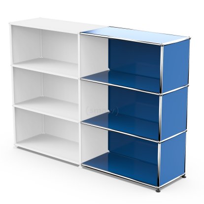 USM Haller Anbaupaket Horizontal 3, Enzianblau RAL 5010, 35 cm