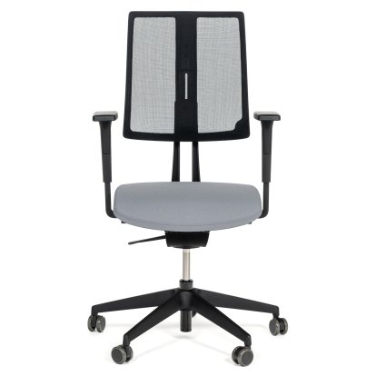 Equo Bürodrehstuhl, Schwarz, Netz, Xtreme Plus (PG0), Hellgrau YS094, C30 KST mit Sitztiefenverstellung, Standard 100 mm, Mit Armlehnen, Mit weichen Rollen 