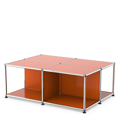 USM Haller Couchtisch mit Ablagefächern, Reinorange RAL 2004