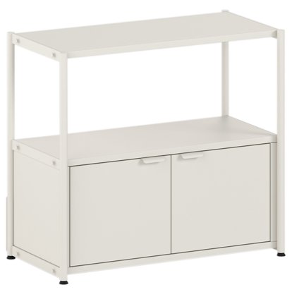 Unit Highboard Stahl, 1 x Doppeltür, Creme weiß