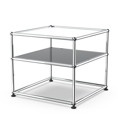 USM Haller Beistelltisch Typ 2, Glas, Anthrazitgrau RAL 7016