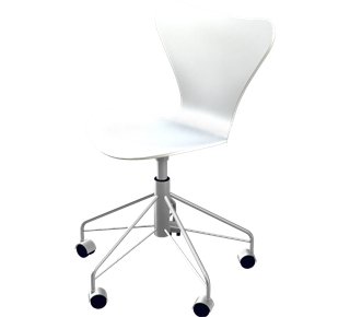 Serie 7 Drehstuhl 3117, Lack, White