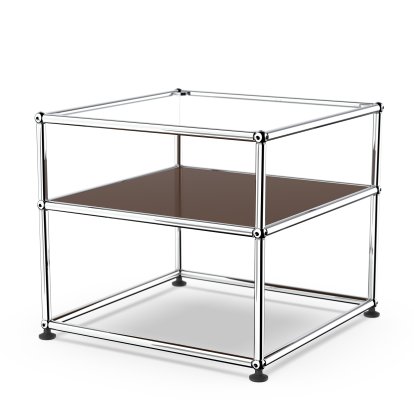 USM Haller Beistelltisch Typ 2, Glas, USM braun