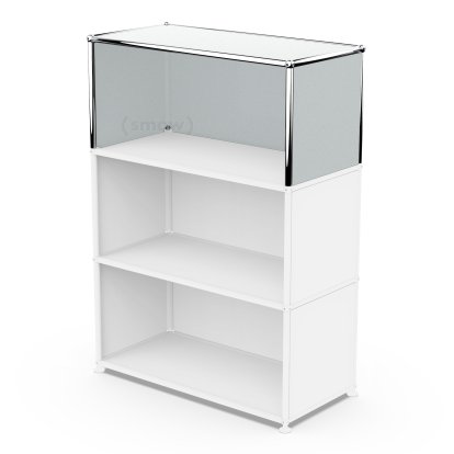 USM Haller Anbaupaket Vertikal 1, USM mattsilber, 35 cm
