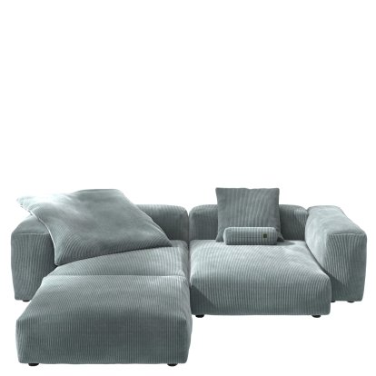 Vetsak Sofa Set 3, Cord velours - Mint, Mit Kissen