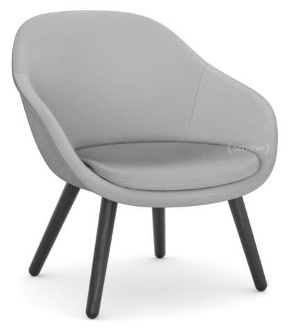 About A Lounge Chair Low AAL 82 Loungestuhl, Steelcut Trio 133 - hellgrau, Eiche schwarz lackiert, Mit Sitzkissen